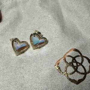 Kendra Scott Ari Gold and Iridescent Heart Earrings